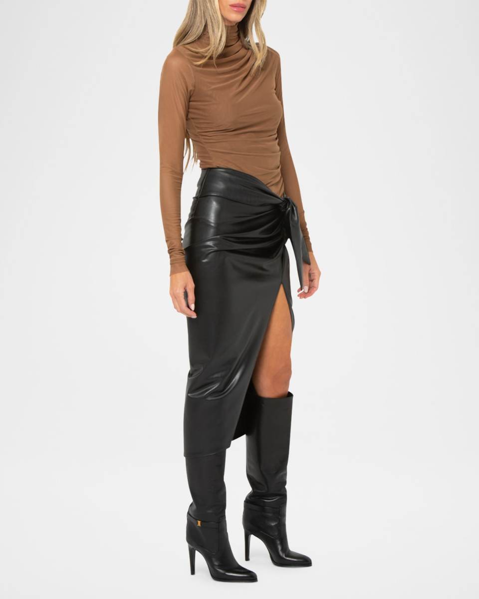 Paxton Gathered Turtleneck Top